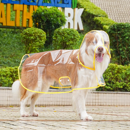 Outdoor walk clear raincoat suitable for small, medium and large dogs