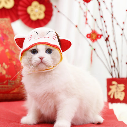 New Year pet hat and head set cute dress into dog and cat accessories