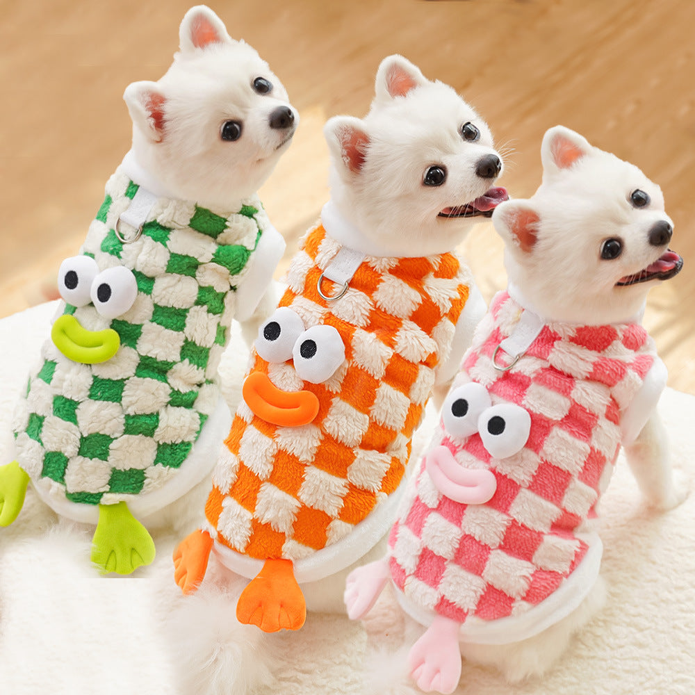 Pet dog cat autumn and winter clothes funny cute cartoon