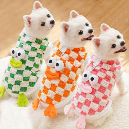 Pet dog cat autumn and winter clothes funny cute cartoon