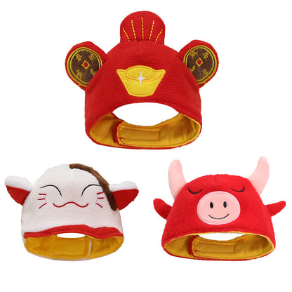 New Year pet hat and head set cute dress into dog and cat accessories