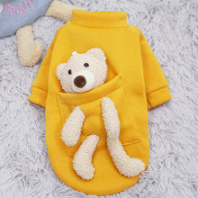 Mouth wombat dog cat hoodie autumn and winter plus fleece small dog warm pet supplies