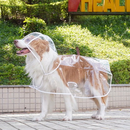 Outdoor walk clear raincoat suitable for small, medium and large dogs