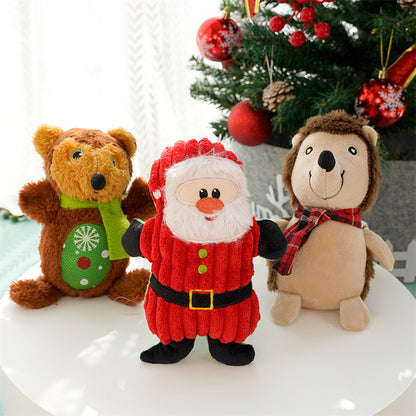 Christmas plush sound bite resistant teeth relief dog and cat toys