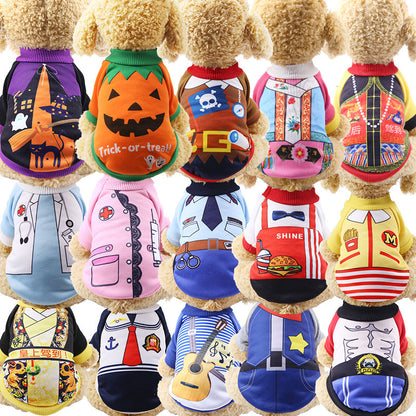 Halloween Christmas uniforms funny pet dog cat clothes supplies autumn winter pumpkin into a two-legged costume
