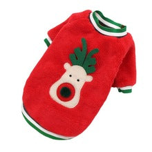 Manufacturers pet Christmas clothing coral velvet dog hoodie dog Christmas clothes cat two feet supplies