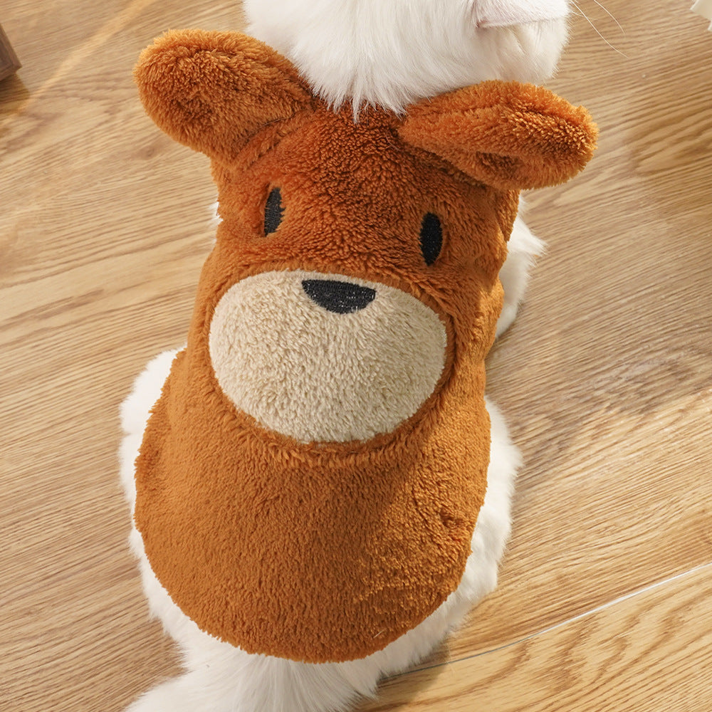Winter ins wind plus cashmere warm pet cat cute clothing supplies wholesale