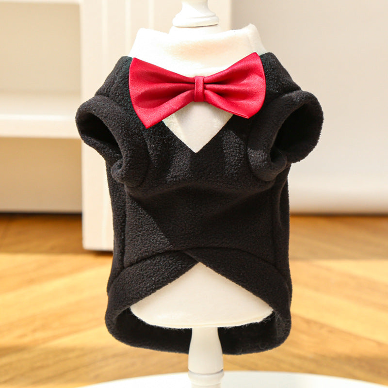 Pet clothing - dog clothes, bow tie, jacket - new style for autumn and winter, providing good warmth.