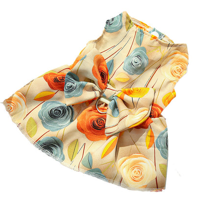 Summer 3D Stereoscopic Rose Flower Pet Dress for Dogs and Cats Clothing and Accessories