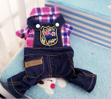 Pet clothing plaid British style four-leg strap cowboy clothing manufacturers wholesale