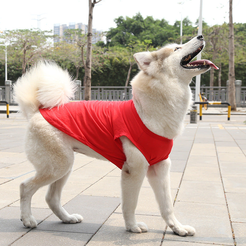 Small medium large dog  spring summer autumn new pet clothes vest supplies two feet clothes