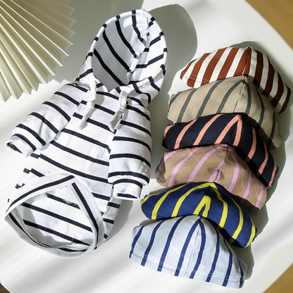 Pet dog cat Hoodie Striped clothing supplies spring and summer