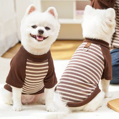 Pet clothing striped base shirt for dogs and cats