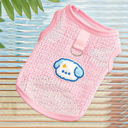 Spring and summer elastic perforated breathable vest for dogs and cats
