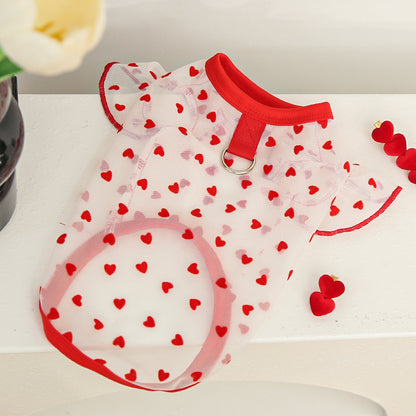 Light and soft elastic dog clothes, cat clothes, fabric items, net sleeves, fluttering sleeves