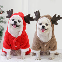 Autumn Winter Christmas four legs thick fleece warm button dog pet cat clothing supplies Teddy