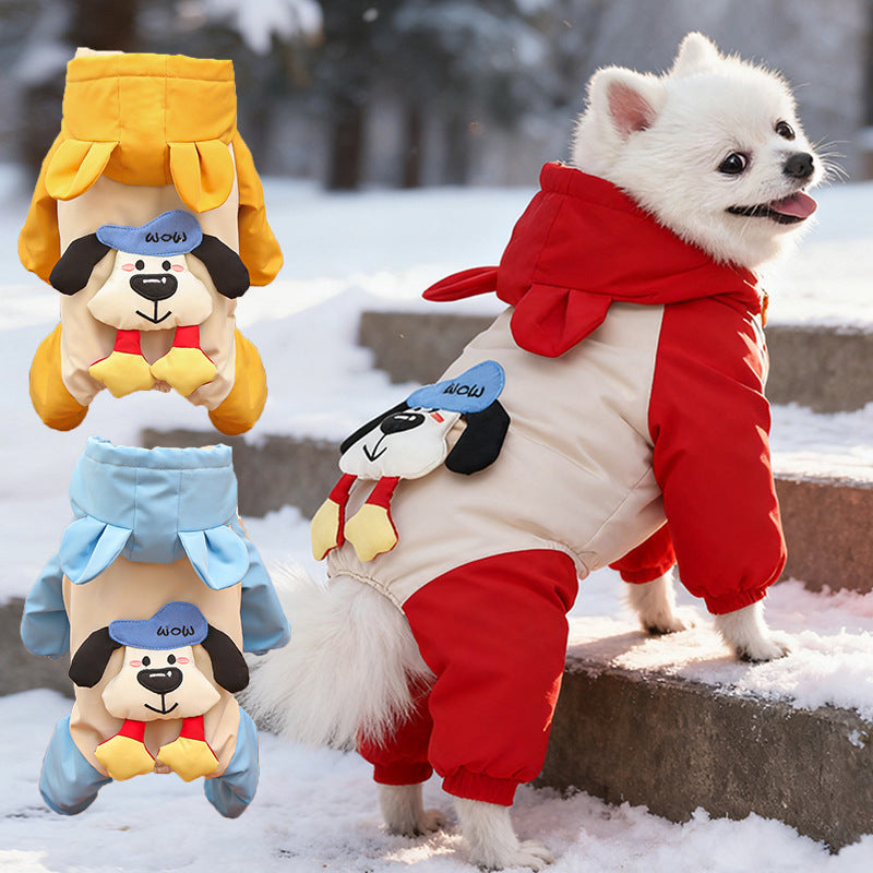 Pet dog and cat clothing - Waterproof, windproof, warm-resistant, thickened, all-weather cotton coat