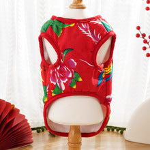 Floral jacket vest plus velvet New Year small medium and large dog pet dog cat clothing supplies wholesale