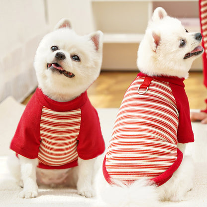Pet clothing striped base shirt for dogs and cats