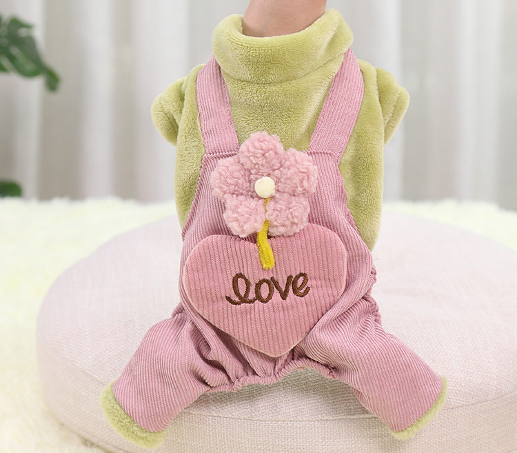 Autumn and winter Teddy small medium-sized dog dog than bear pet cat thick warm four-legged clothing supplies