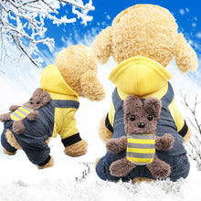 Four-leg thickened double-layer cotton-padded coat back strap Bear cub Dog cat pet clothing New autumn and winter supplies to keep warm