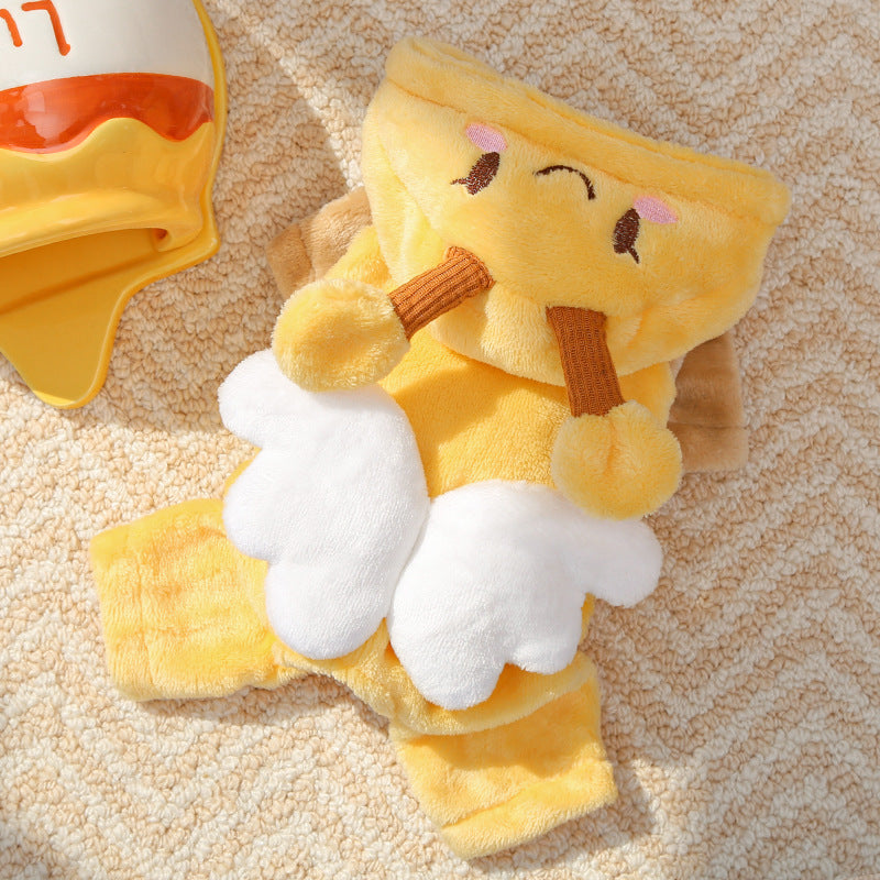 Thick-fur four-legged dog and cat winter and autumn warm clothing