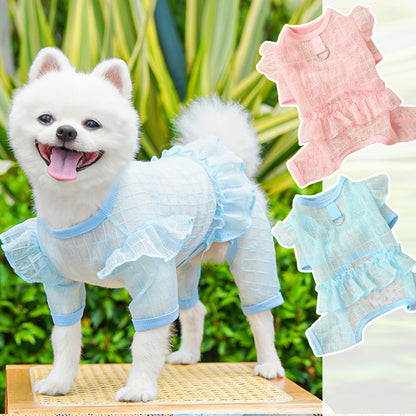 Four-legged lace netting dress for pets - dog or cat clothing