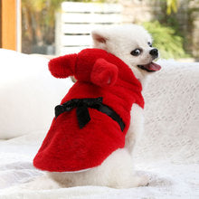 Autumn/Winter Pet dog Cat Clothing Fur coat bow decoration supplies small medium dog