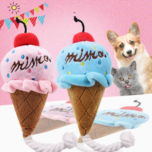 Two color ice cream  sound toy pink dog cat