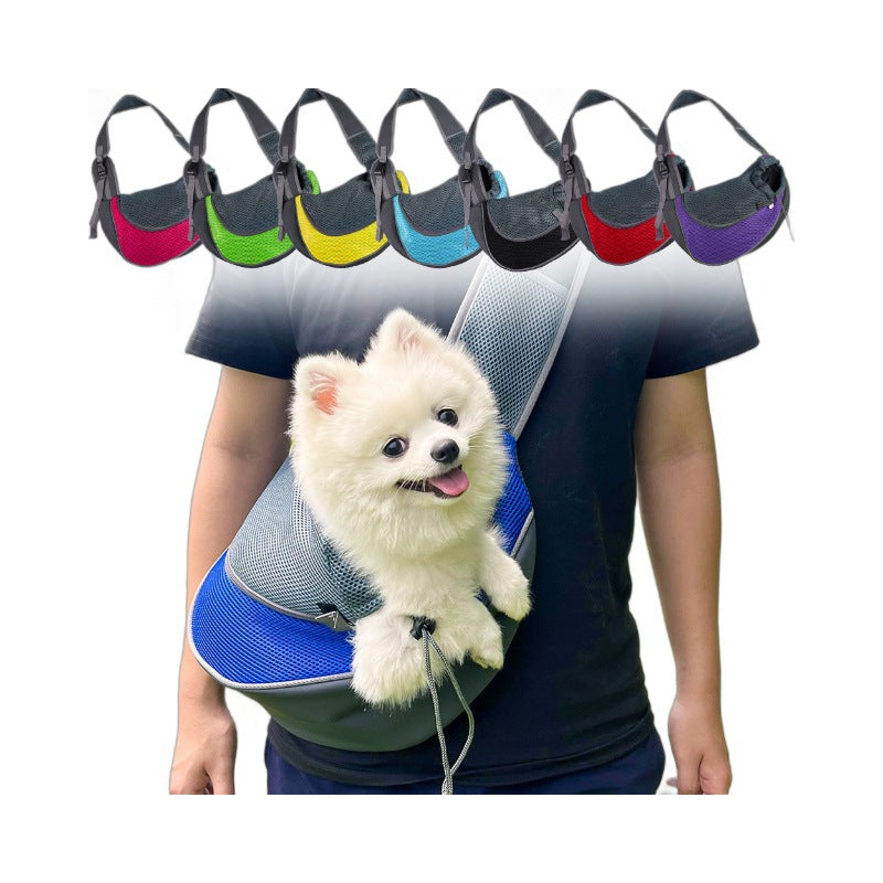 Breathable mesh comfort dog and cat single-shoulder bag