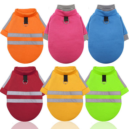 Night reflective hoodie walk dog safe dog cat pet clothing supplies Fall winter fleece cool medium-sized dog