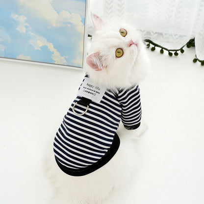 Custom kitten autumn and winter warm striped jactet