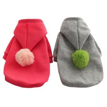 With ball cartoon hoodie dog cat pet teddy autumn and winter clothing supplies wholesale