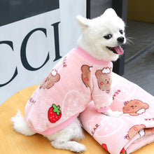 Small medium-sized dog dog cat warm velvet printing pet clothes factory direct sales