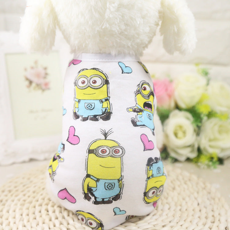 Printed mesh camouflage cartoon pet dog cat vest clothes spring summer sunscreen manufacturers