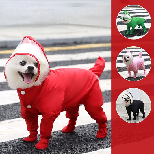 Pet cat dog four-legged waterproof raincoat rain shoes outdoor supplies