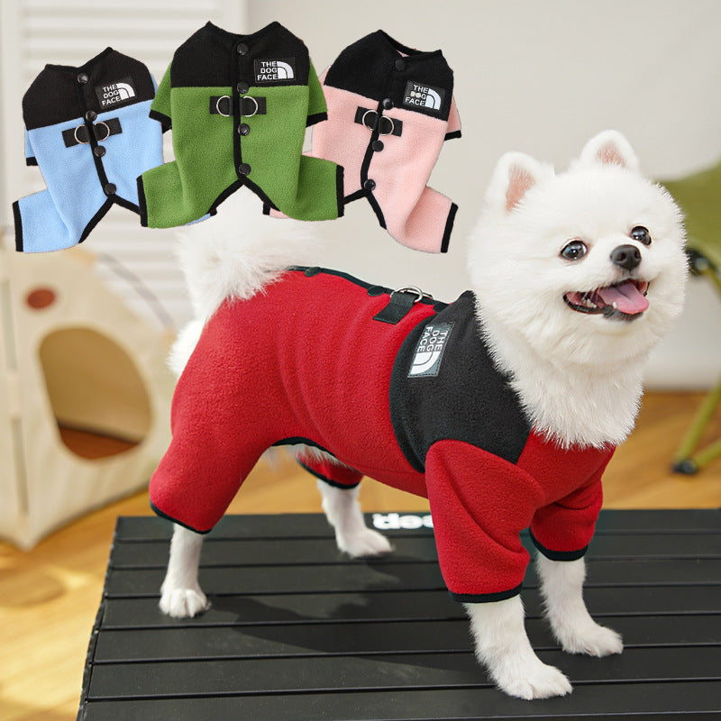 The new fall/winter fleece-lined warm four-leg coat can be pulled on.