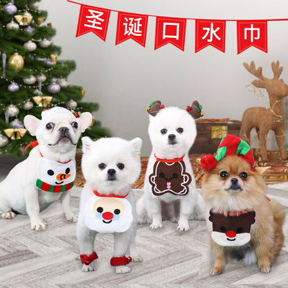 Instagram's new Korean Christmas elk candy cake Olaf dog bib Pet drool towel Cat dog bib