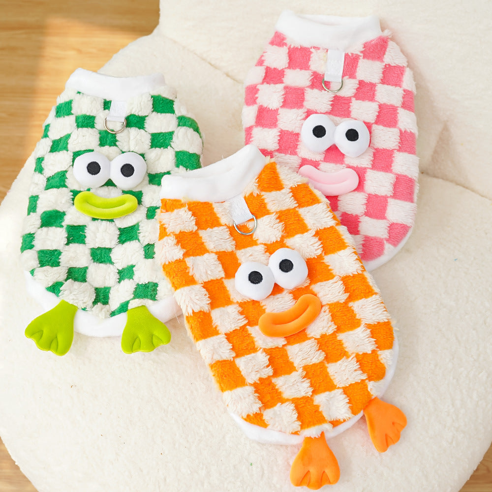 Pet dog cat autumn and winter clothes funny cute cartoon