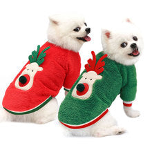 Manufacturers pet Christmas clothing coral velvet dog hoodie dog Christmas clothes cat two feet supplies