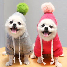 With ball cartoon hoodie dog cat pet teddy autumn and winter clothing supplies wholesale