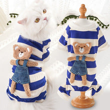 Pet autumn and winter striped bear four-legged clothes dog cat clothes small and medium-sized puppy teddy home clothing wholesale