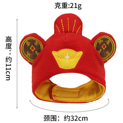 New Year pet hat and head set cute dress into dog and cat accessories