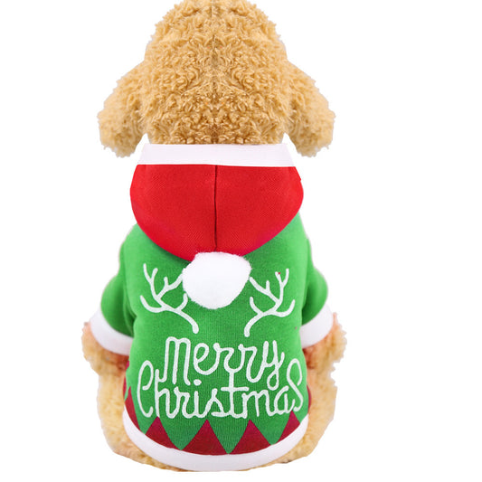 Christmas Clothes Dogs Cats pet supplies New Autumn/Winter Green holiday clothes for medium-sized dogs