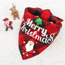 Christmas holiday pet small, medium and large dogs dogs and cats can double teddy triangle towel saliva bib