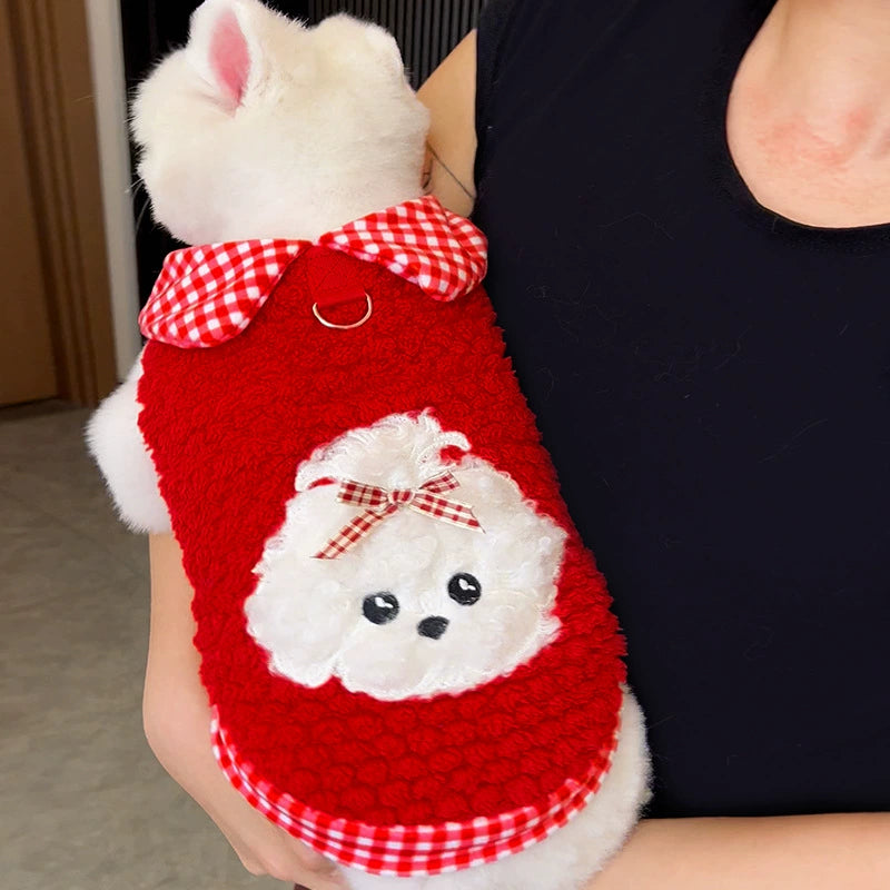 Pet clothes for autumn, winter, New Year and Spring Festival - thickened for pets (cats and dogs) for the New Year celebration.