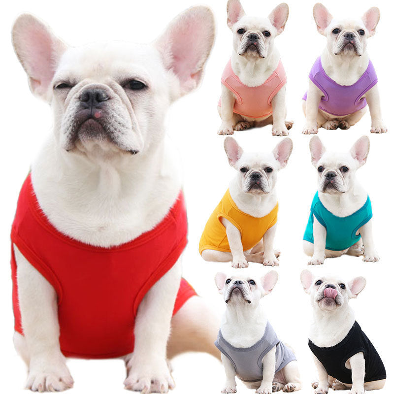 Small medium large dog  spring summer autumn new pet clothes vest supplies two feet clothes