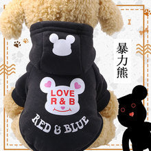 Two-leg hoodie sports cartoon dog dog cat clothes Autumn and winter pet clothing supplies