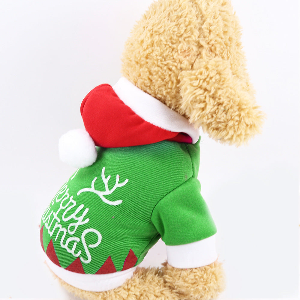 Christmas Clothes Dogs Cats pet supplies New Autumn/Winter Green holiday clothes for medium-sized dogs
