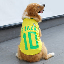 Spring summer large small dog dog cat clothes pet mesh vest World Cup basketball clothes vest